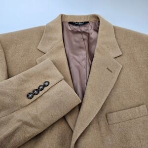Men's Jos A Bank Mitchell Camel Hair Blazer Beige 3 Button Size 42R